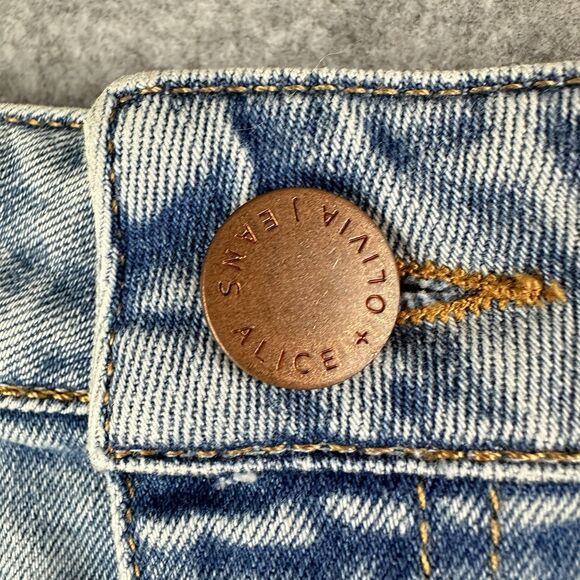 Alice + Olivia Route 66 Patchwork Mini Skirt Womens 26 Blue Denim High Rise Boho - Picture 3 of 12